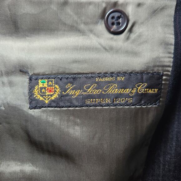 JACK VICTOR Mens Sport Coat Blazer 43R Gray Herringbone Wool Two-Button Notch - Picture 6 of 16